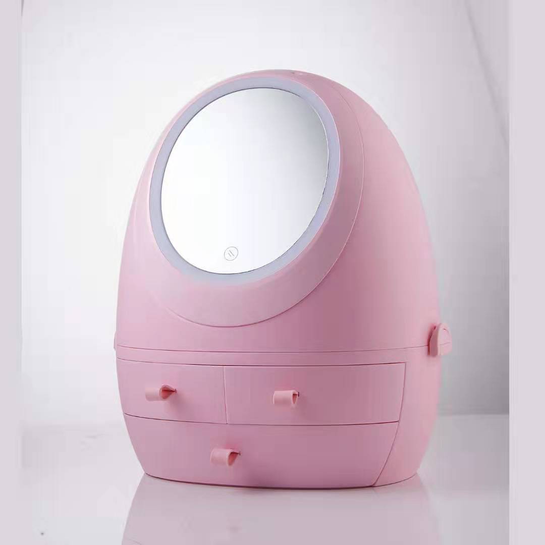 Pink Cosmetics Storage Box with light
