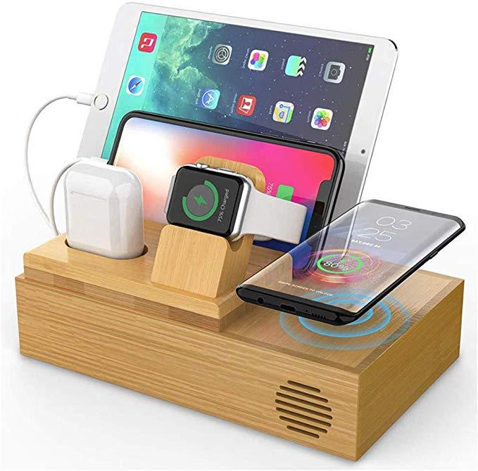 Bamboo Charger & Mobile 📲 Phone/Tablet Organizer