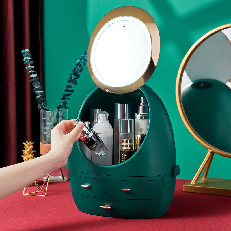 Classic Green Cosmetics Storage Box without light