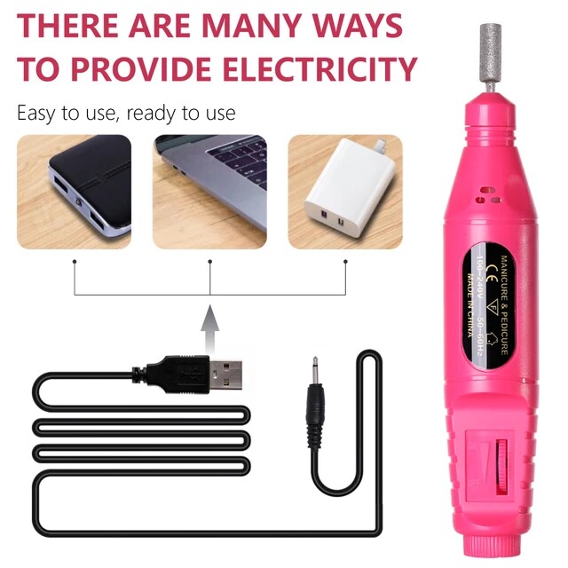 USB Nail 💅 Drill Manicure Set