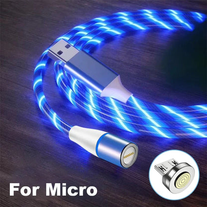 Magnetic Led Flash Light USB Cable Mobile Phone Charger  1M Cable