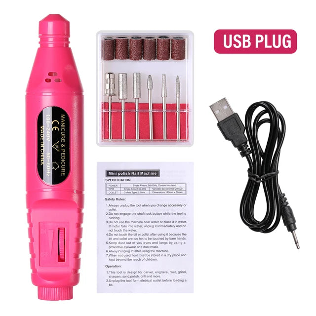 USB Nail 💅 Drill Manicure Set