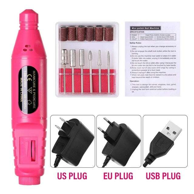 USB Nail 💅 Drill Manicure Set