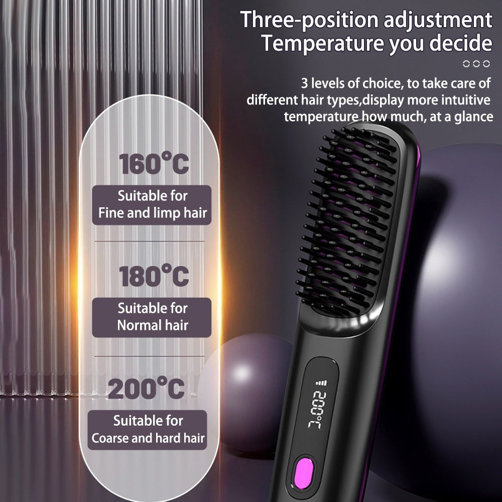 2 in 1 Cordless Electric Hot Hair ION Straightener