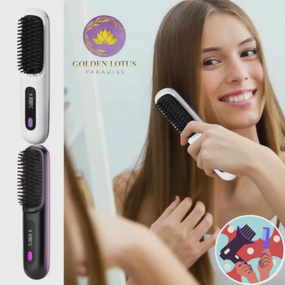 2 in 1 Cordless Electric Hot Hair ION Straightener