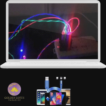 Magnetic Led Flash Light USB Cable Mobile Phone Charger  1M Cable